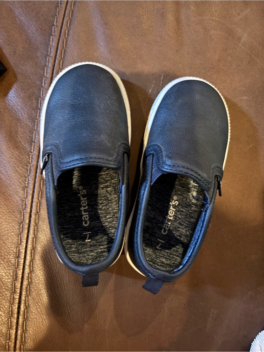Carter's Navy Slip-On Toddler Sneakers with White Soles